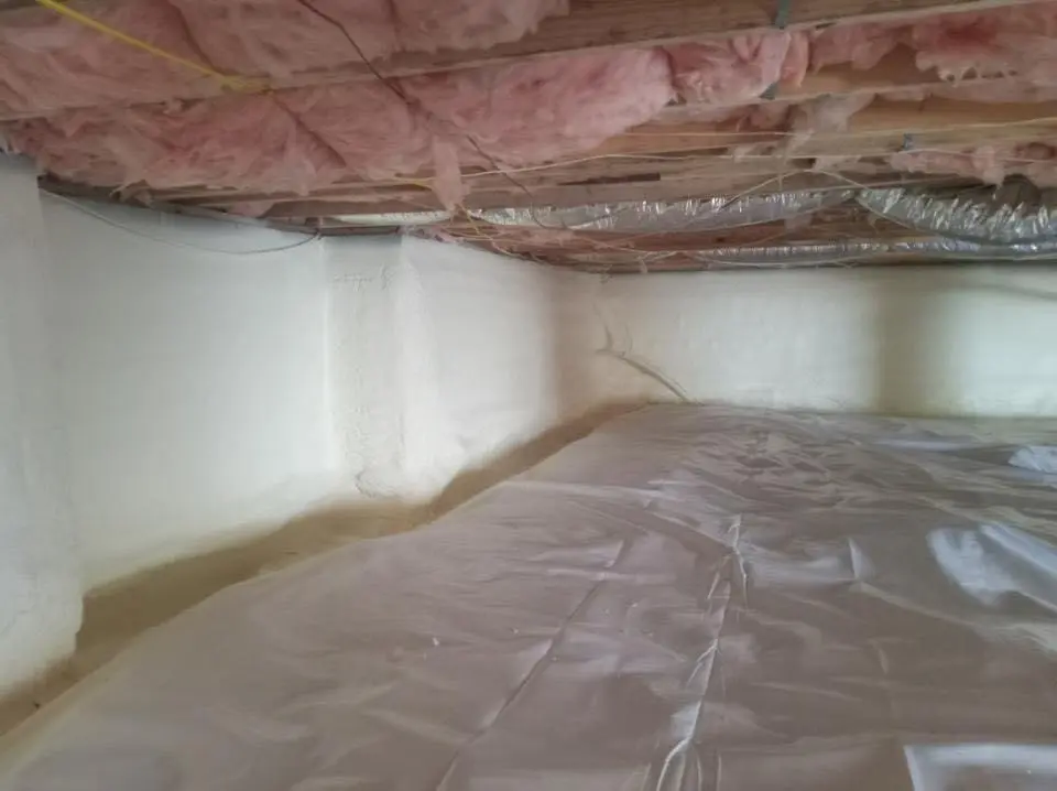 Crawl space encapsulation with closed-cell spray foam for Roof Waterproofing in East Lampeter